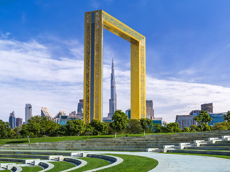 Dubai Frame on a Dubai city tour with Homeland Travel Agency